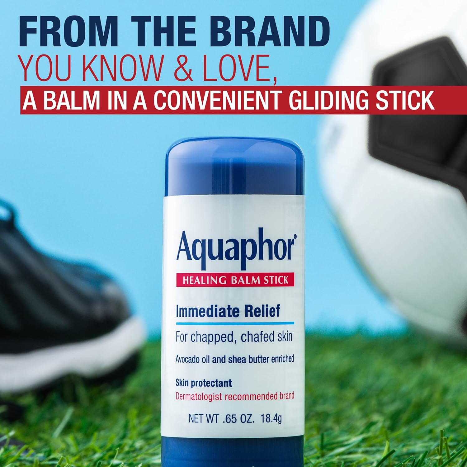 Aquaphor Healing Balm Stick, Skin Protectant with Avocado Oil and Shea Butter, 0.65 Oz Stick - 24hrsmart